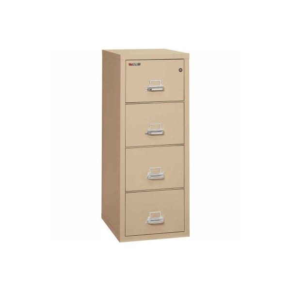 Fire King Fireking Fireproof 4 Drawer Vertical File Cabinet - Legal Size 21"W x 25"D x 53"H - Putty 4\2125CPA - main